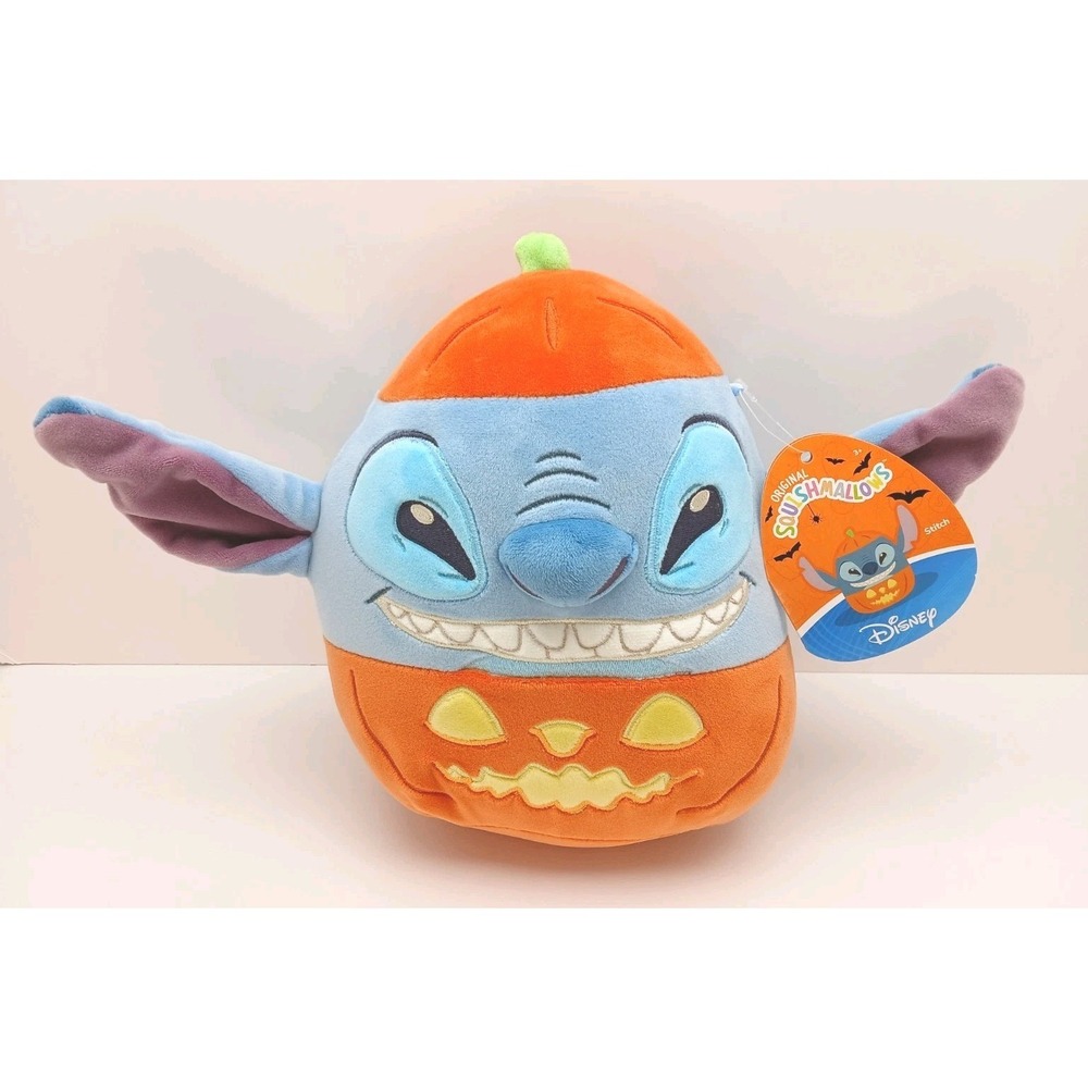 Disney Squishmallows Stitch Pumpkin Plush 9" Lilo & Stitch Halloween NWT 92753